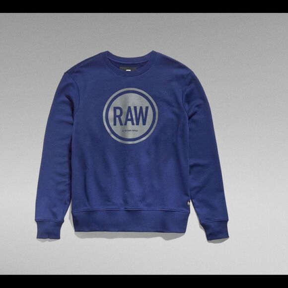 RAW G-Star CIRCLE RAW SWEATER Imperial Blue Large NWT in packaging - Picture 5 of 8